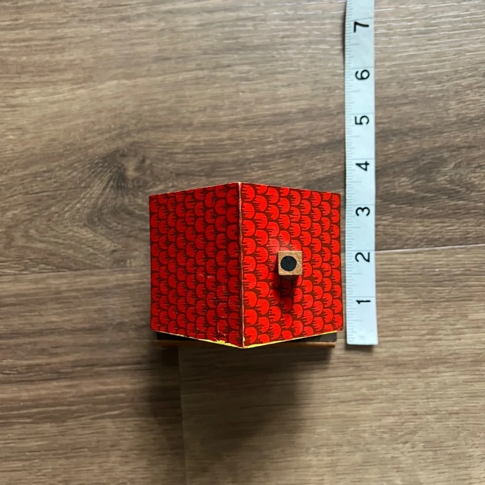 Vintage Little Red Riding Hood Wood House Bank Coin Cottage- Germany circa 1940